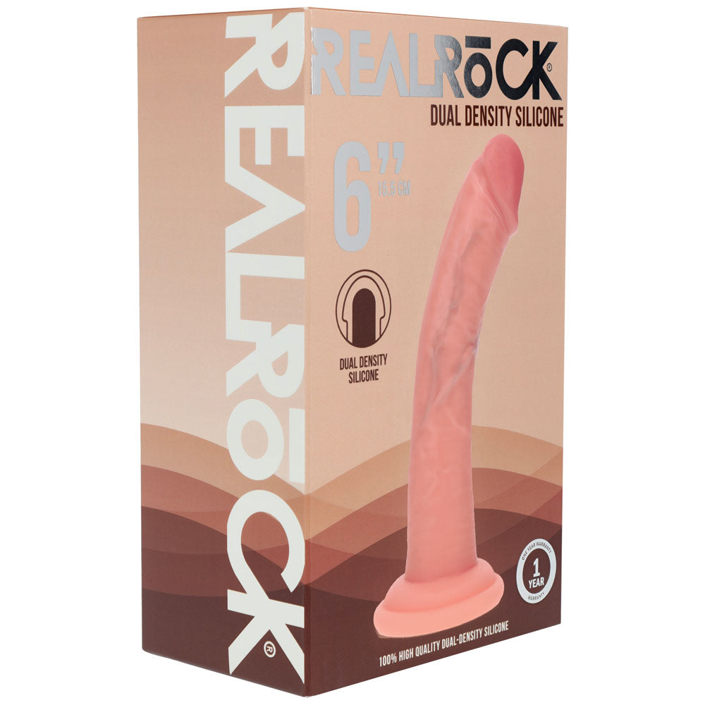 Shots Toys | REALROCK Dual Density Silicone 6" Curved Dildo - Flesh