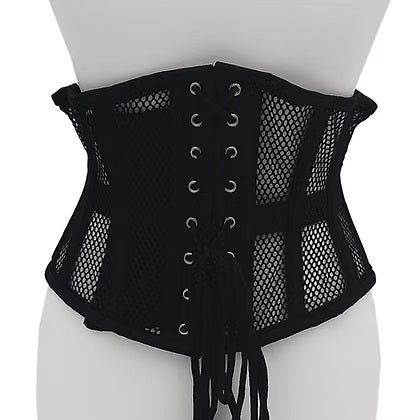 Rouge Mesh Corset - Black Size S/M or L/XL or 3/4XL