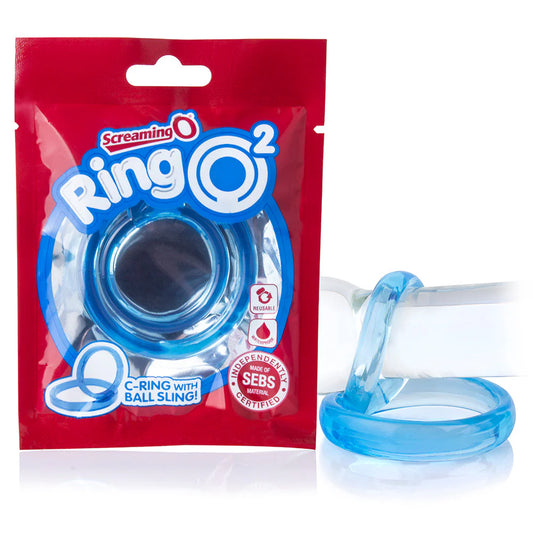 ScreamingO Ring O 2 Double Cock & Ball Ring - Blue