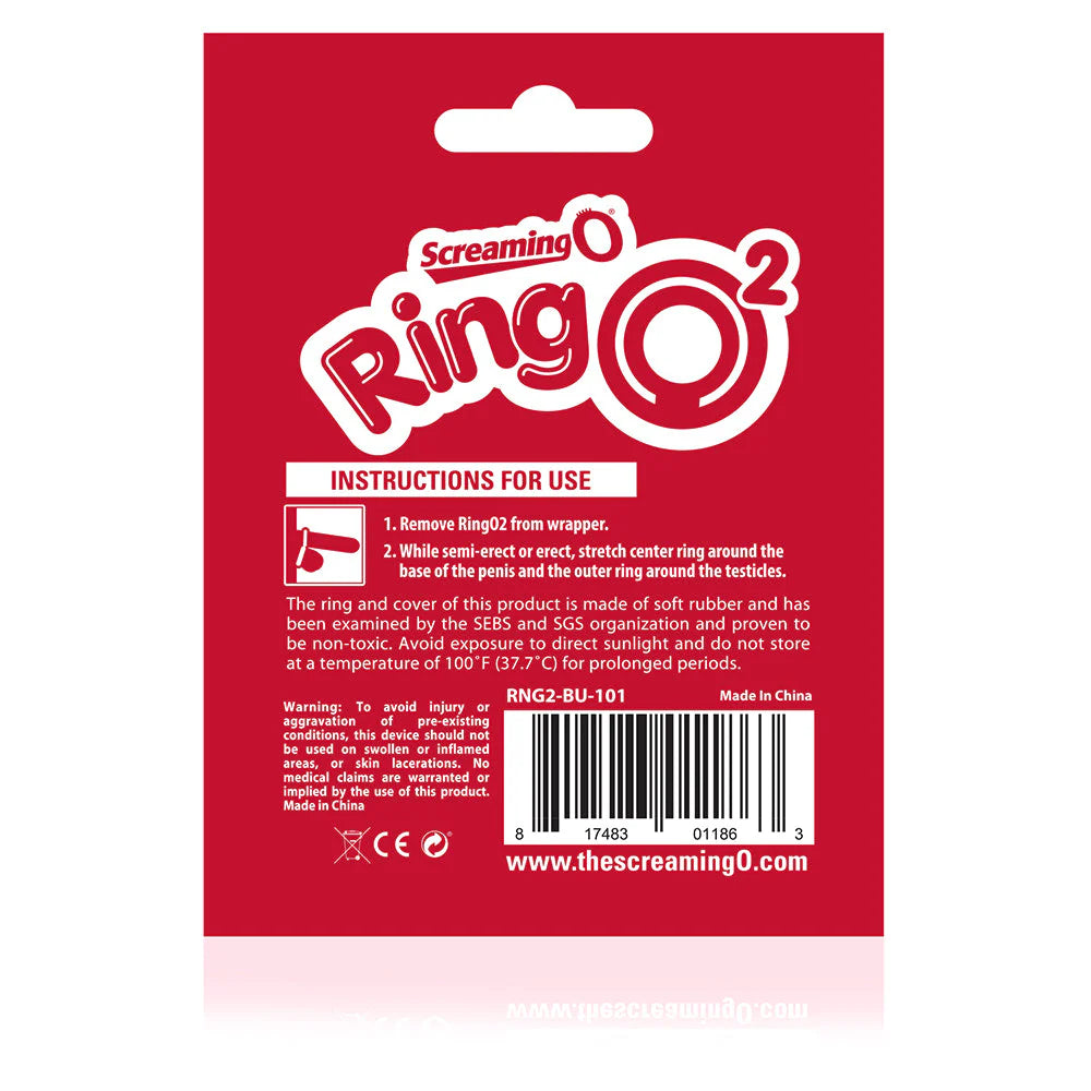 ScreamingO Ring O 2 Double Cock & Ball Ring - Blue