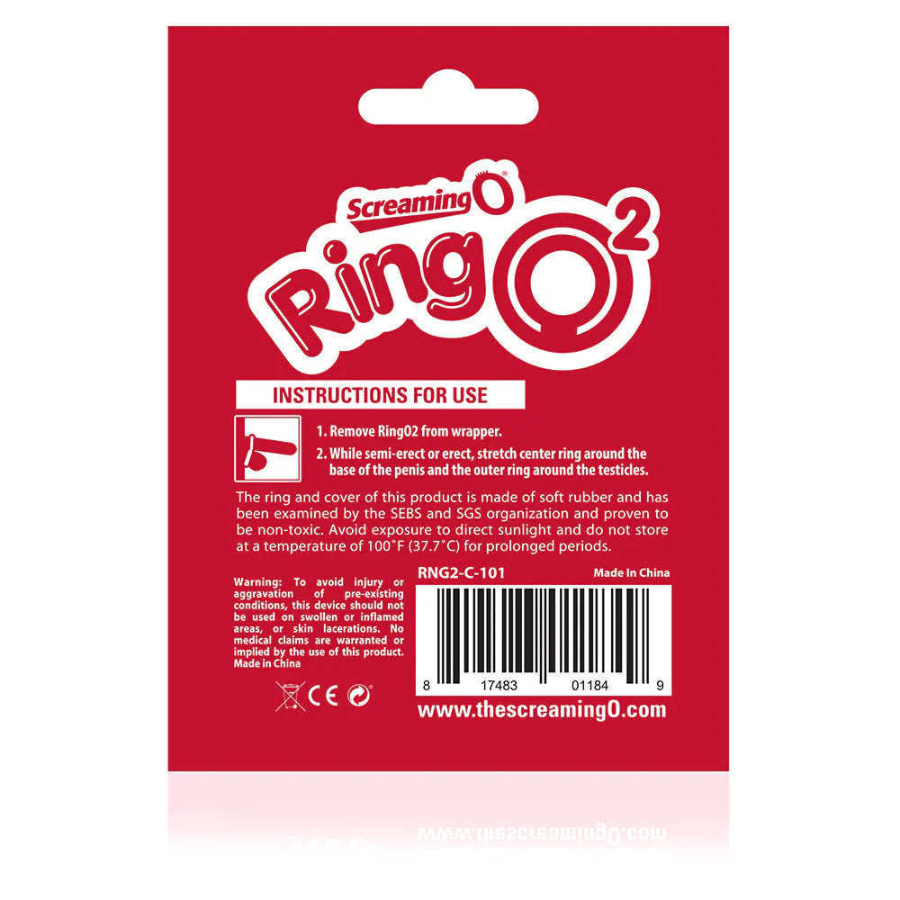 ScreamingO Ring O 2 Double Cock & Ball Ring - Clear