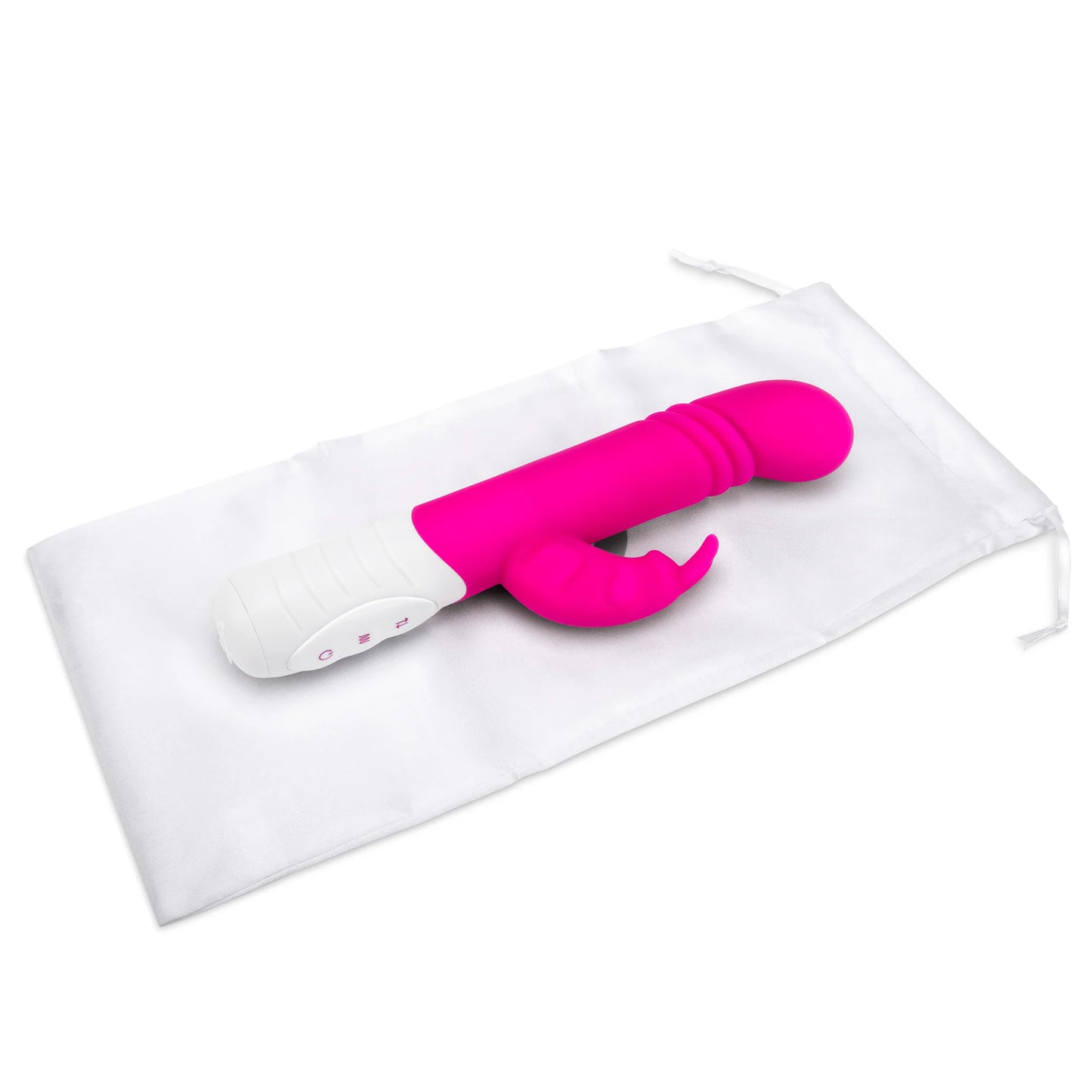 Rabbit Essentials Rechargeable Slim Shaft Thrusting G-Spot Rabbit Vibrator - Pink