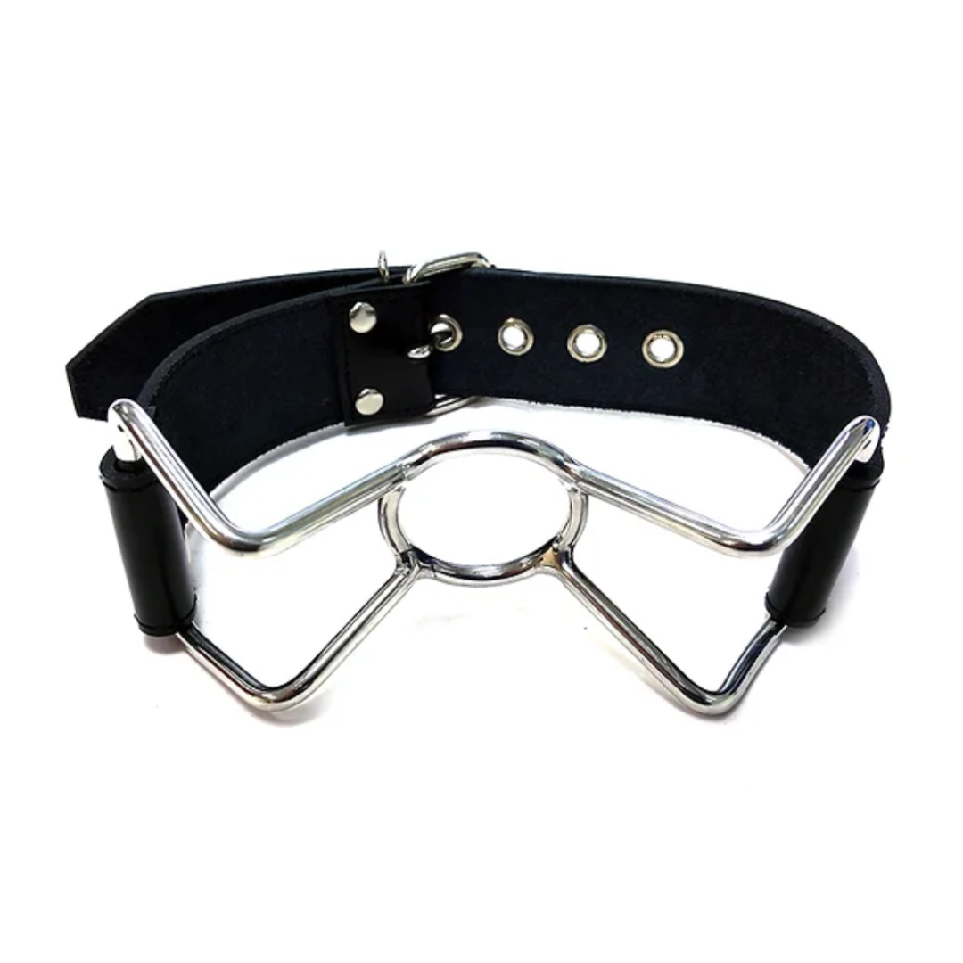 Rouge Leather Spider Gag Black
