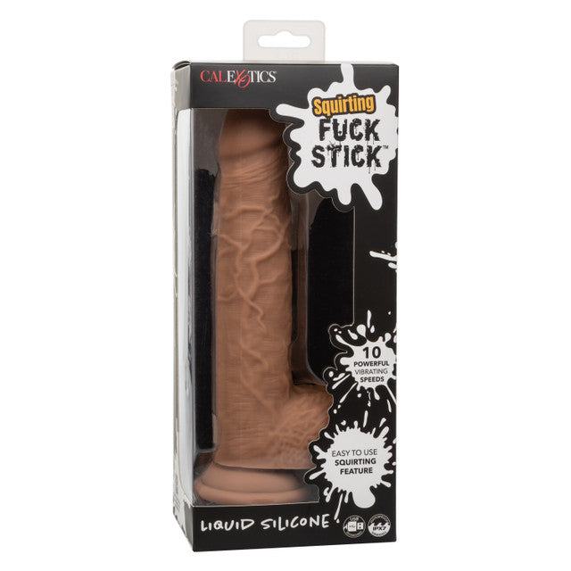 Calexotics Squirting Fuck Stick Vibrating Dildo Dong - Brown