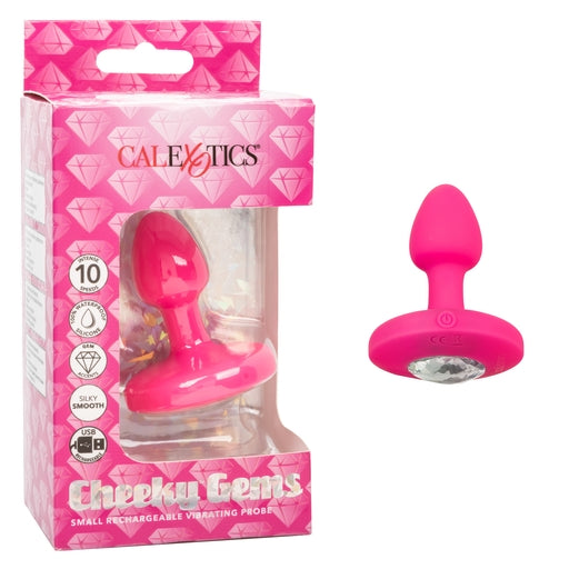 Calexotics Cheeky Gems Small Rechargeable Vibrating Probe - Pink