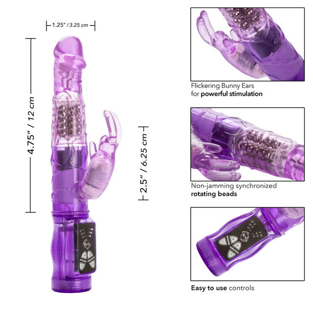 Calexotics Jack Rabbit Petite Rotating Beads Rabbit Vibrator Purple