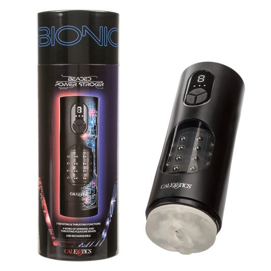 Calexotics Bionic Beaded Power Stroker - Stroking and Rotating Beads Masturbator