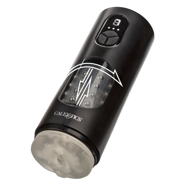 Calexotics Bionic Beaded Power Stroker - Stroking and Rotating Beads Masturbator