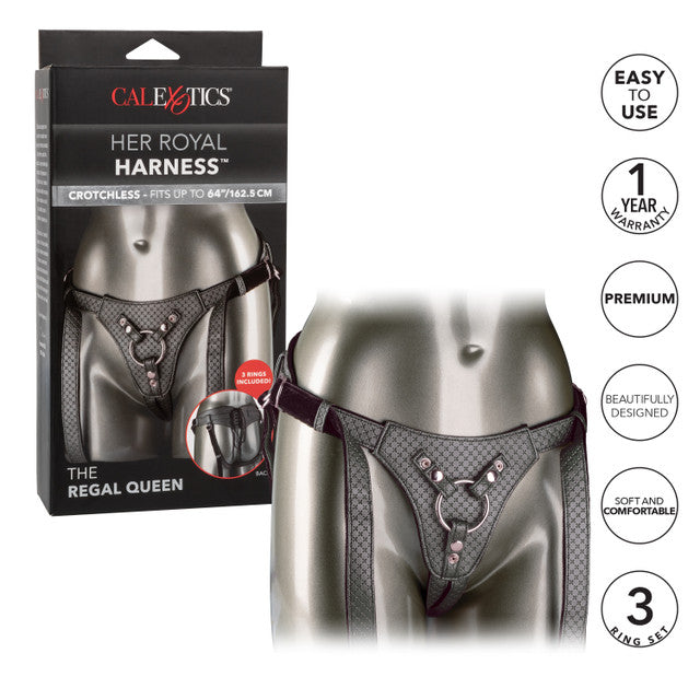 Calexotics Her Royal Harness The Regal Queen - Pewter