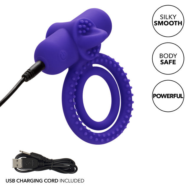 Calexotics Silicone Rechargeable Dual Climaxer Couples Ring Vibrator