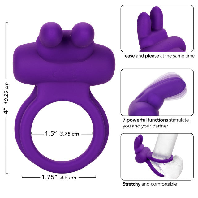 Calexotics Silicone Rechargeable Rockin Rabbit Couples Ring Vibrator