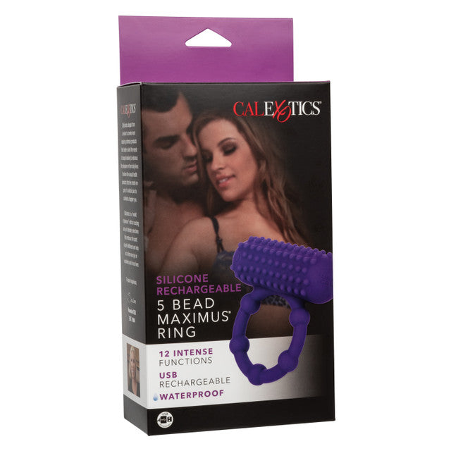 Calexotics Silicone Rechargeable 5 Bead Maximus Ring Couples Ring Vibrator