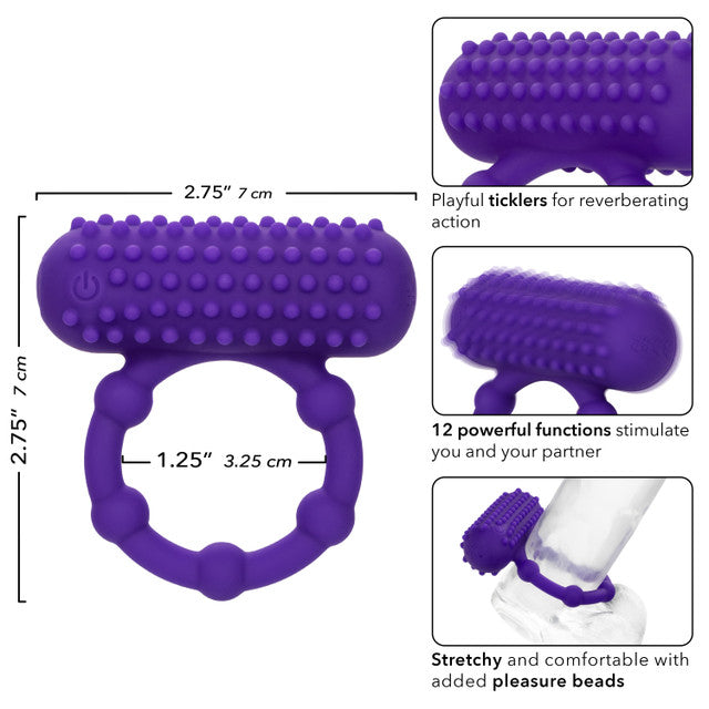Calexotics Silicone Rechargeable 5 Bead Maximus Ring Couples Ring Vibrator