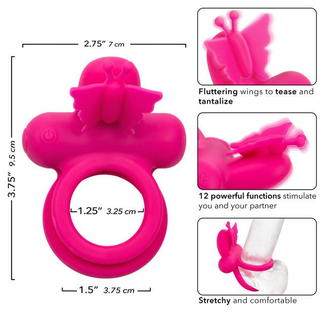 Calexotics Silicone Rechargeable Butterfly Dual Couples Ring Vibrator