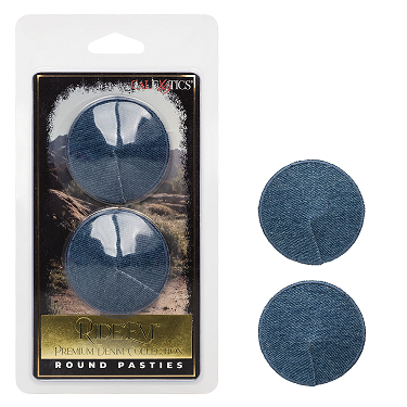 CalExotics Ride 'Em Premium Denim Collection Round Pasties