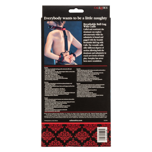 Calexotics Scandal Breathable Ball Gag With Cuffs