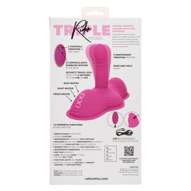 Calexotics Triple Rider Remote Control Ecstasy Rumbler Vibrator Vibrating Pad