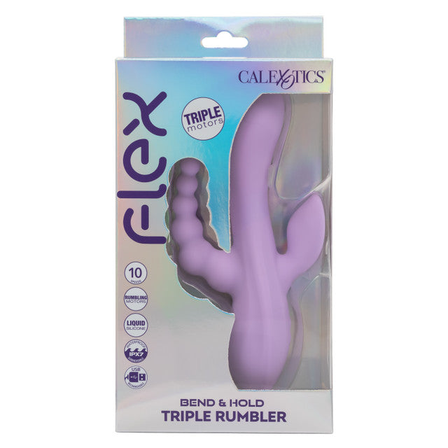 CalExotics Flex Bend & Hold Triple Rumbler Rabbit Vibrator
