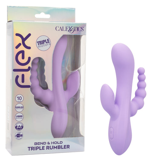 CalExotics Flex Bend & Hold Triple Rumbler Rabbit Vibrator