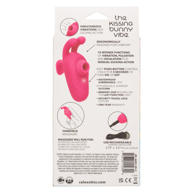 Calexotics Neon Vibes The Kissing Bunny Vibe - Handheld Suction Vibrator