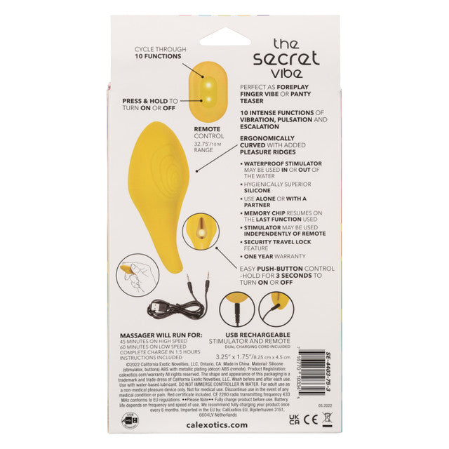 Calexotics Neon Vibes The Secret Vibe - Finger or Panty Vibrator with Remote