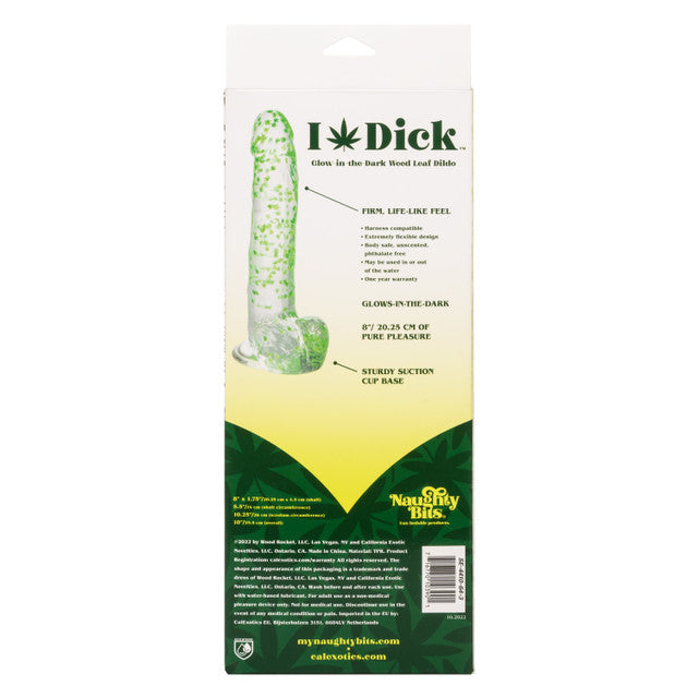 Calexotics | Naughty Bits I Leaf Dick Glow-In-The-Dark Weed Leaf Dildo