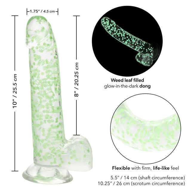 Calexotics | Naughty Bits I Leaf Dick Glow-In-The-Dark Weed Leaf Dildo