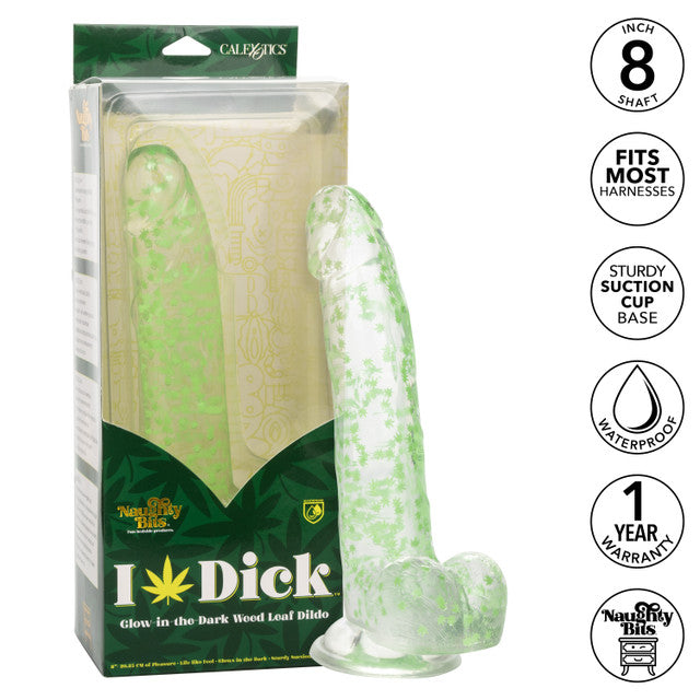 Calexotics | Naughty Bits I Leaf Dick Glow-In-The-Dark Weed Leaf Dildo