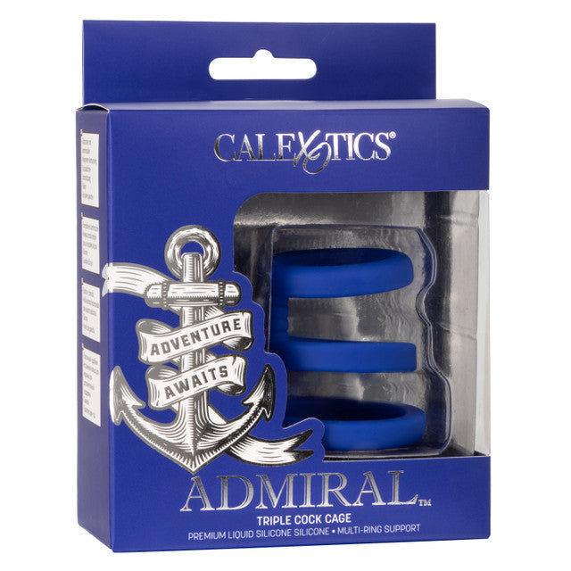 Calexotics Admiral Triple Cock Cage - Premium Multi Cock Ring Support
