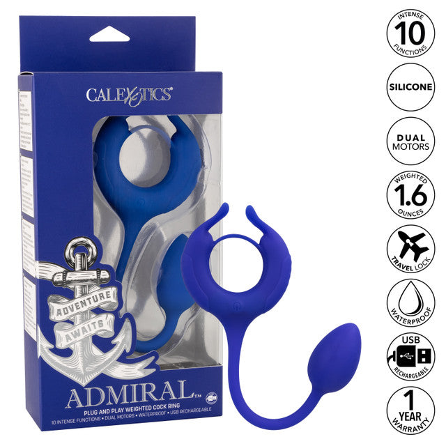 Calexotics Admiral Plug and Play Weighted Vibrating Cock Ring