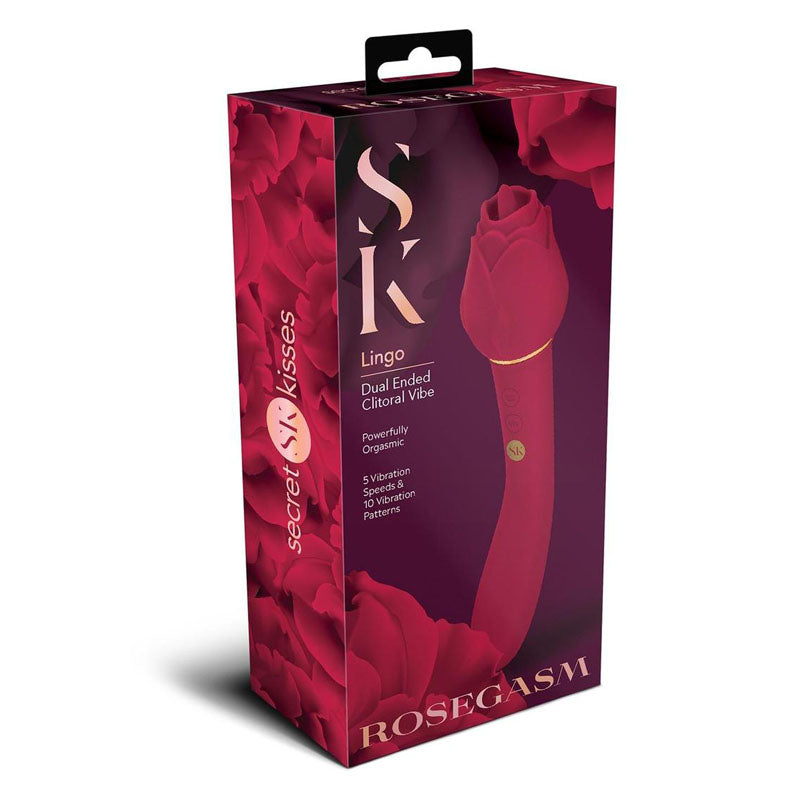 Secret Kisses ROSEGASM LINGO Rose Dual Vibrator & Flicking Stimulator