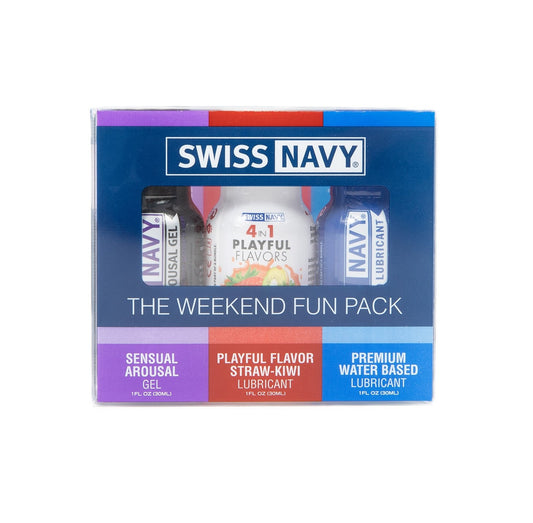 Swiss Navy Weekend Fun Pack Arousal Gel/ Strawberry-Kiwi/Anal Lube - 3 Pack