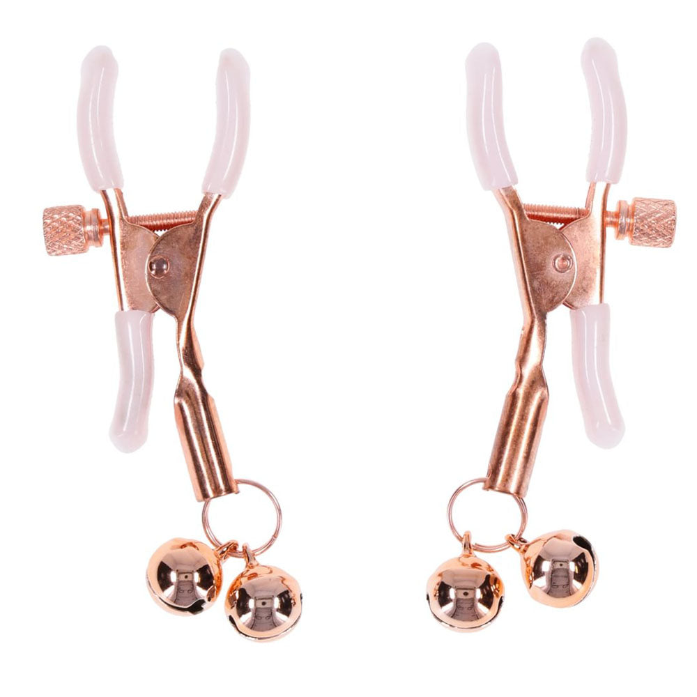 Sportsheets Sex & Mischief Peaches n CreaMe Bell Nipple Clamps