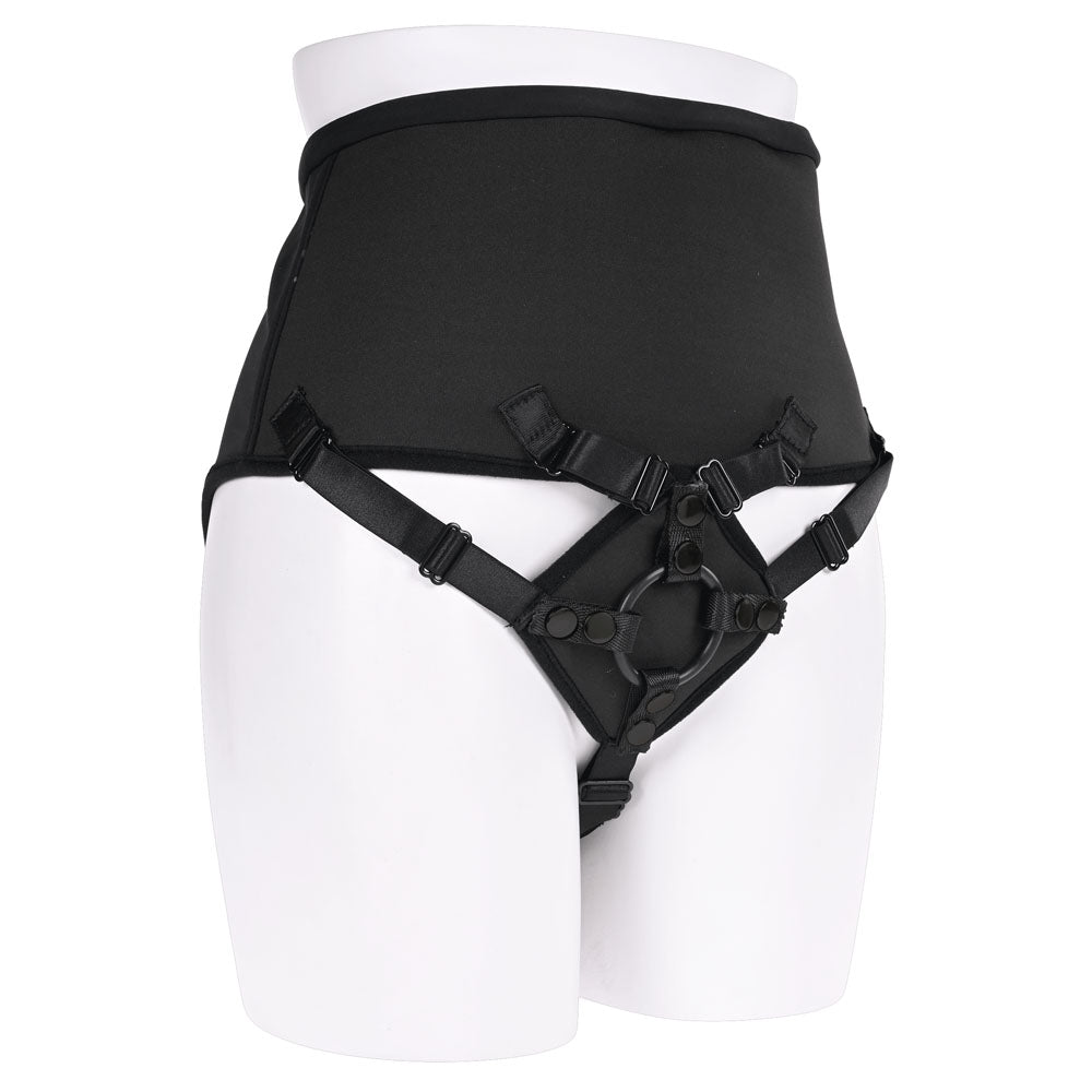 Sportsheets High Waisted Corset Strap On - Black Adjustable Strap-On Harness (No Probe Included)