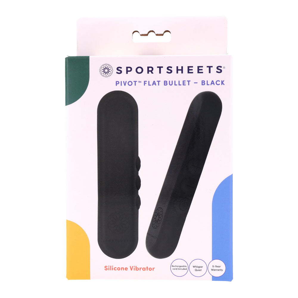 Sportsheets Pivot Flat Bullet - Black 10.2cm USB Rechargeable Bullet