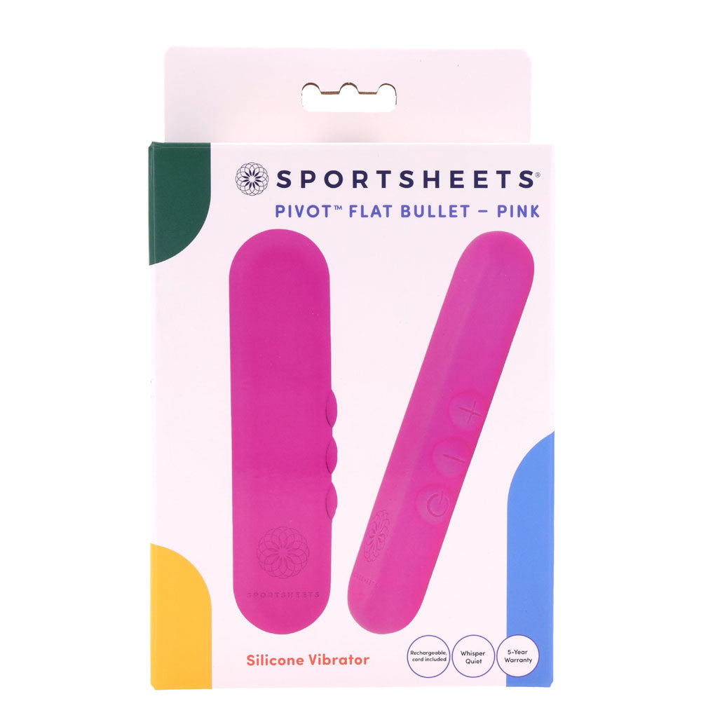 Sportsheets Pivot Flat Bullet - Pink 10.2cm USB Rechargeable Bullet