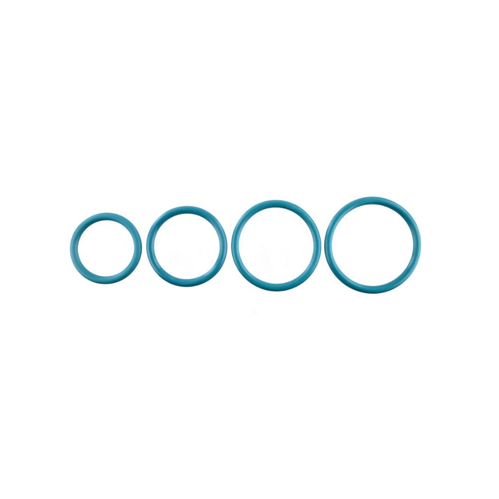 Sportsheets Turquoise Rubber Oring-4 Pack - Cock Ring