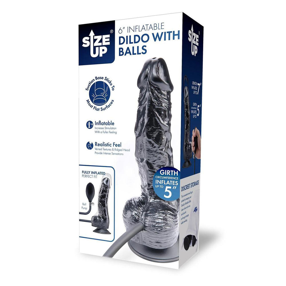 Size Up 6" Inflatable Dildo with Balls