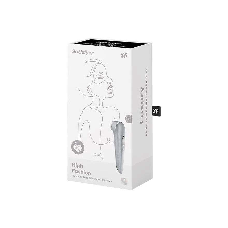 Satisfyer High Fashion - Brushed Aluminum Luxury Air Pulse Stimulator + Vibration