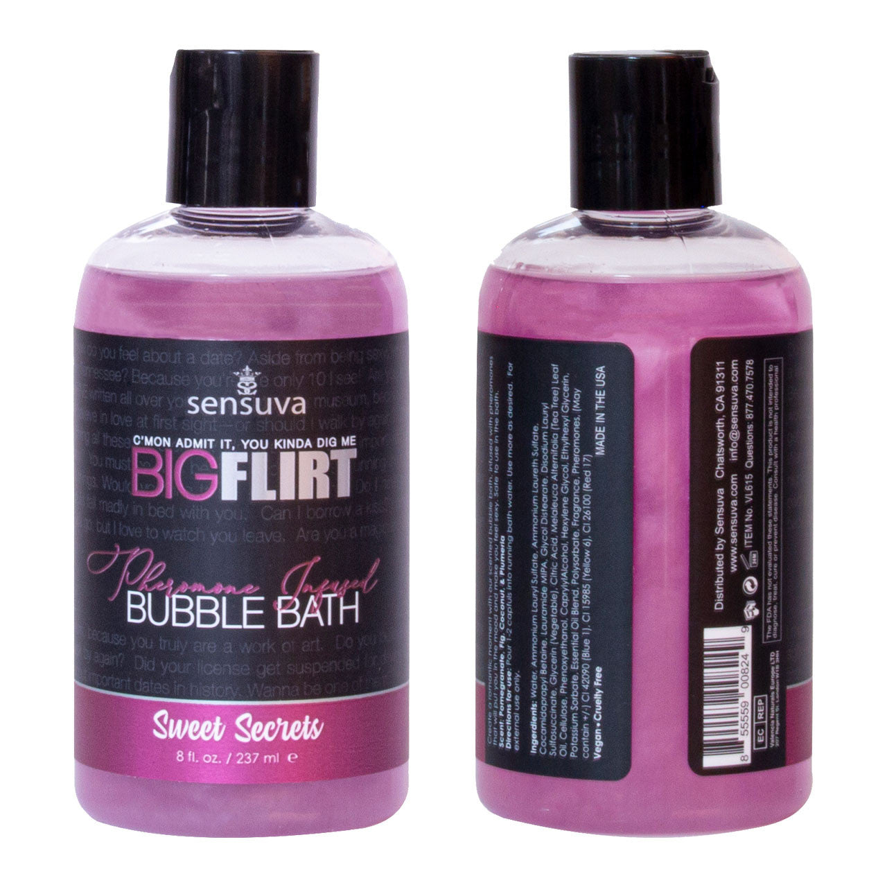 Sensuva Big Flirt Pheromone Bubble Bath - MULTIPLE SCENTS