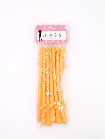 Thirsty Girls - Dicky Sippy Straws 10 Pack Flesh