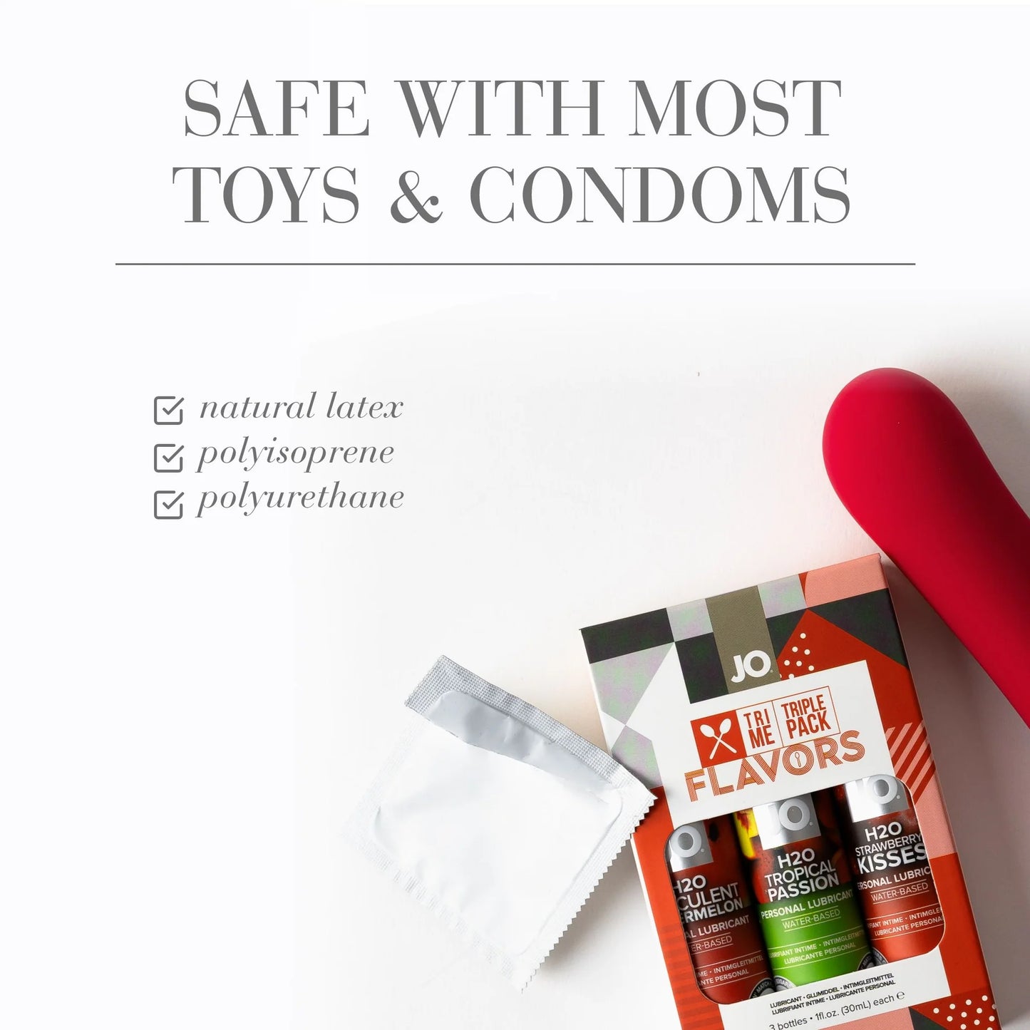 JO Tri Me Triple Pack Flavours Watermelon, Tropical Passion/Strawberry Lubricant - 3x30ml
