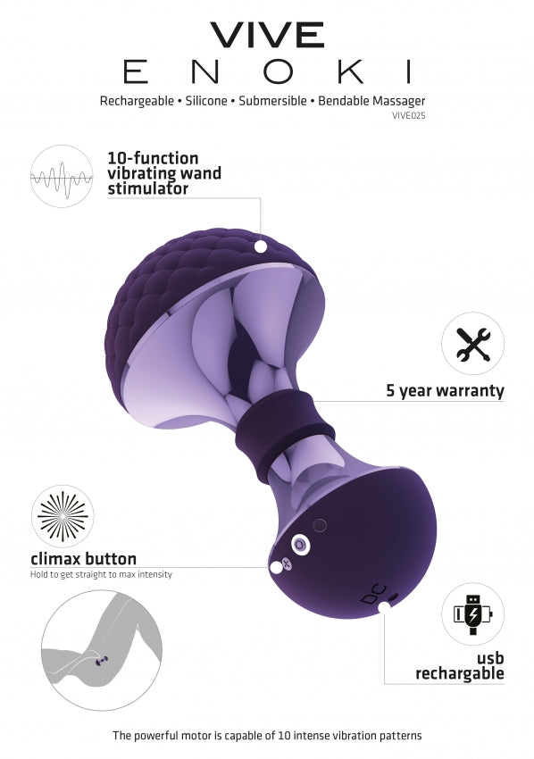 Shots Toys | VIVE Enoki Bendable Massager Purple