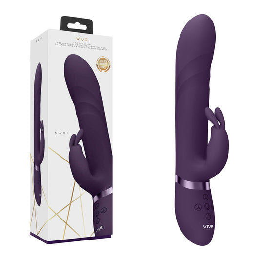 Shots Toys | VIVE Nari Vibrating and Rotating Beads, G-Spot Rabbit Vibrator Purple