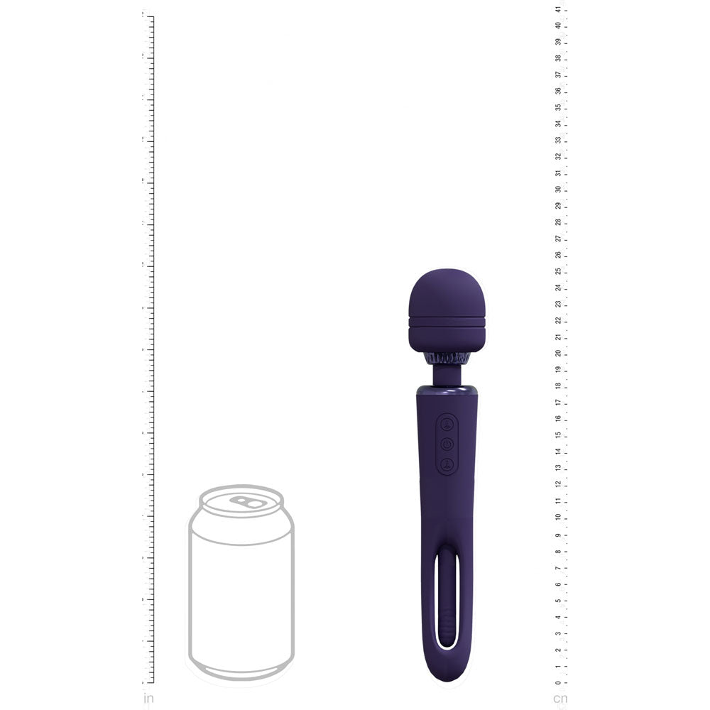 Shots Toys | VIVE Kiku Double Ended Wand w Innovative G-Spot Flapping Stimulator Purple