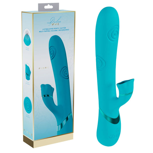 Shots Toys | VIVE Fiore Tapping Air Wave Suction Clitoral Rabbit Vibrator Blue