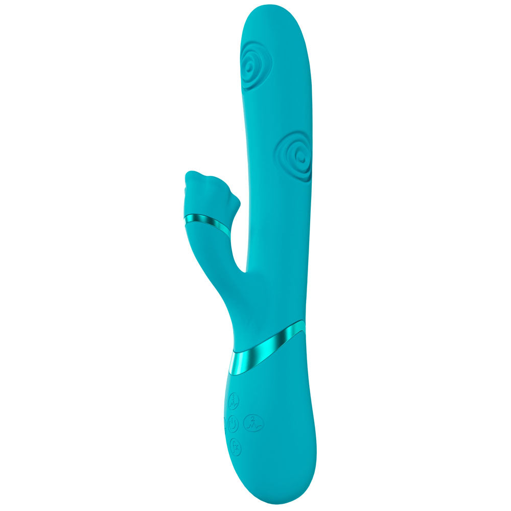 Shots Toys | VIVE Fiore Tapping Air Wave Suction Clitoral Rabbit Vibrator Blue