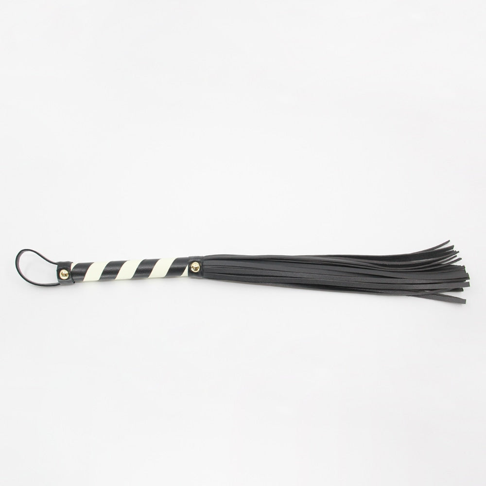 Love In Leather Black & Glow In The Dark Flogger WHI068