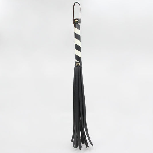 Love In Leather Black & Glow In The Dark Flogger WHI068