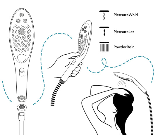 Womanizer Wave - 2-in-1 Showerhead and Water Massage Clitoral Stimulator